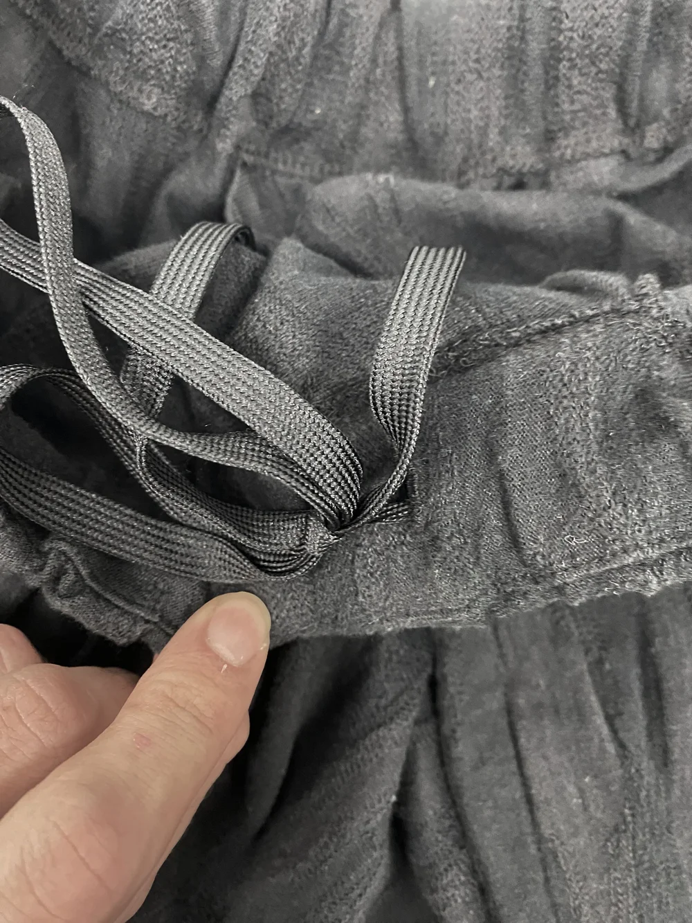 Issey Miyake Men striped drop crotch shorts — JAMES VELORIA